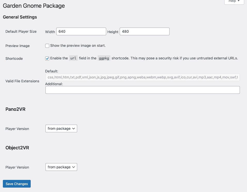 Plugin Settings