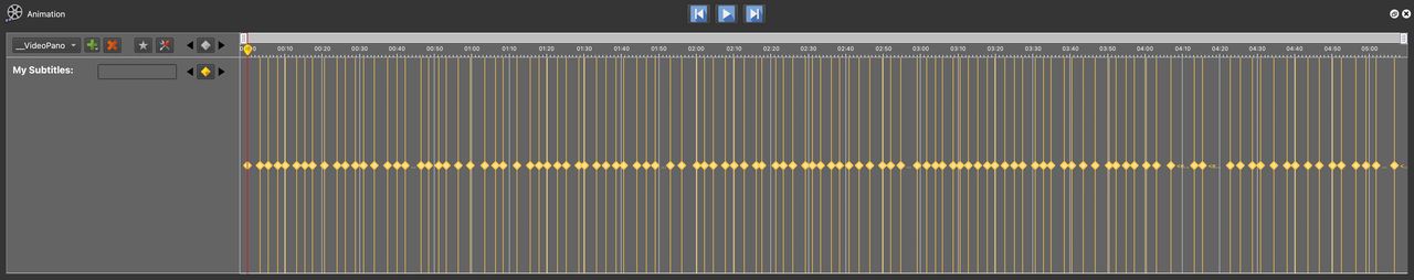 Subtitle track with keyframes.