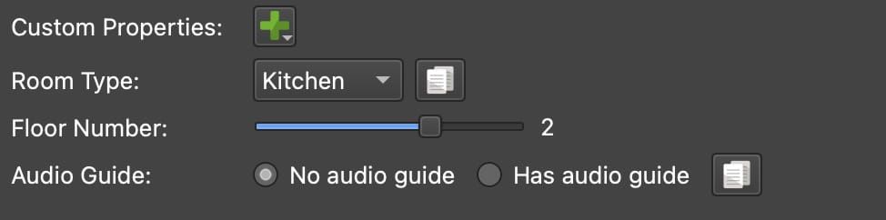 A sampling of the UI options for custom properties.