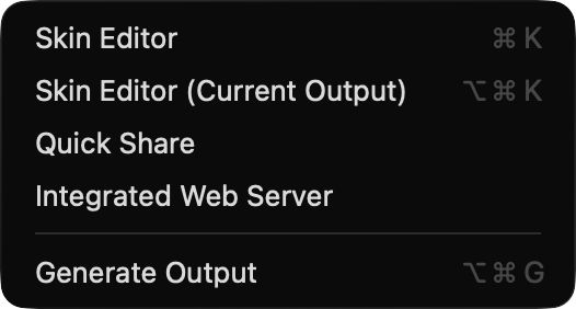 Tools Menu