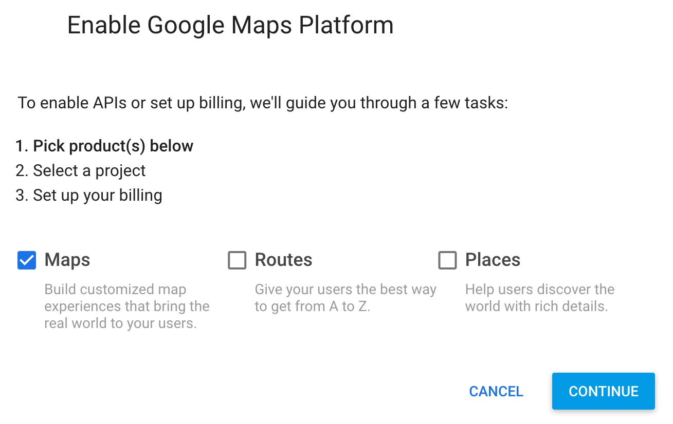 API choose Maps
