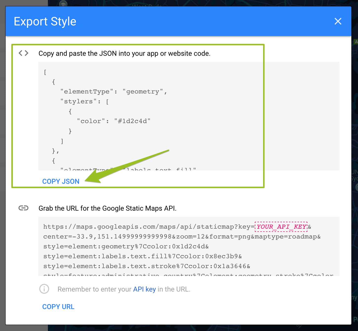 Google Export Style