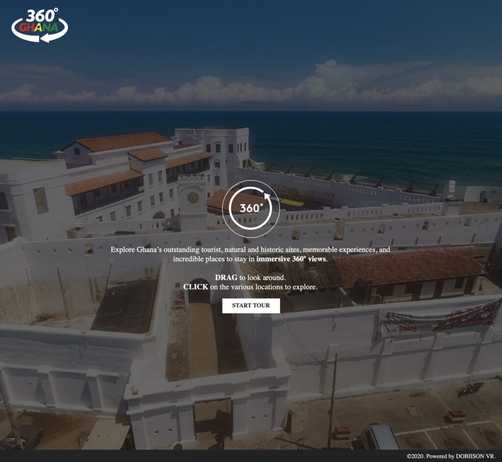 Screenshot of virtual tour from Dobbison VR's 360º Ghana tour call Cape Coast Castle.